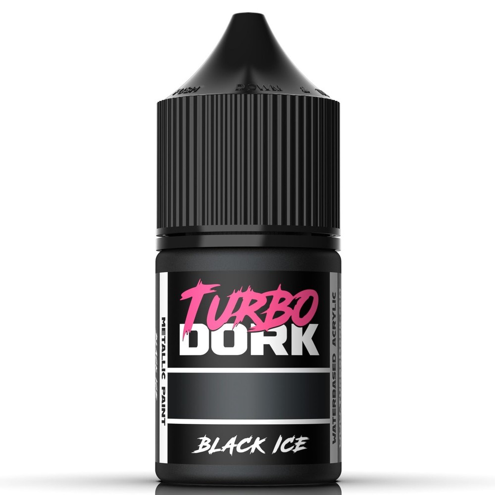 Turbo Dork Black Ice Acrylic Paint 0.74 Fl Oz Metallic for Miniatures and Crafts