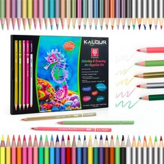 60 Art Drawing Pencils Set,Including Oil-Based, Metallic, Watercolor, Neon, M…