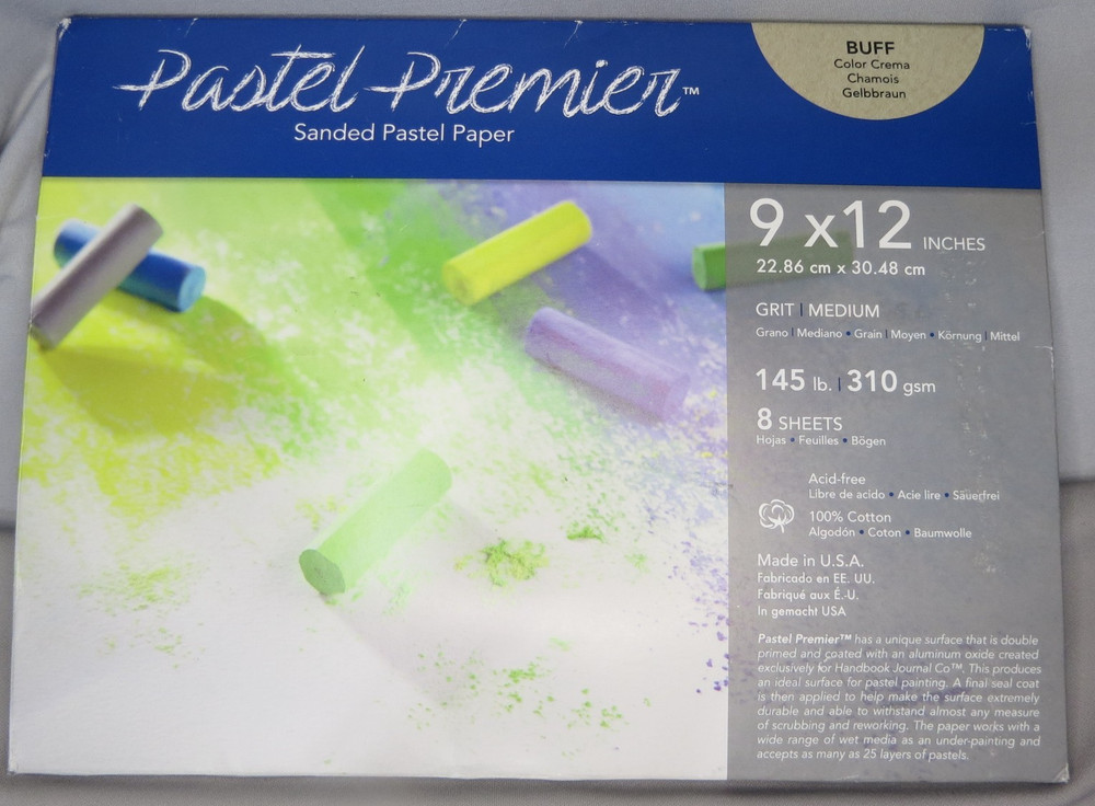 100% Cotton Sanded Pastel Premier Art Paper 9×12 Buff Medium Grit 8 Sheets