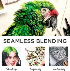 76 Pack Drawing Set Sketching Kit, Pro Art Supplies with 3-Color Sketchbook, …