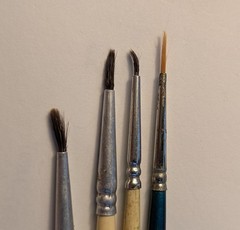 Lot of 4 Vintage Robert Simmons Artist Paint Brushes USA Various Sizes & Shapes