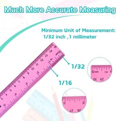 6 Inch Rulers, Colored Clear Centimeters 6 Inches, assorted colors
