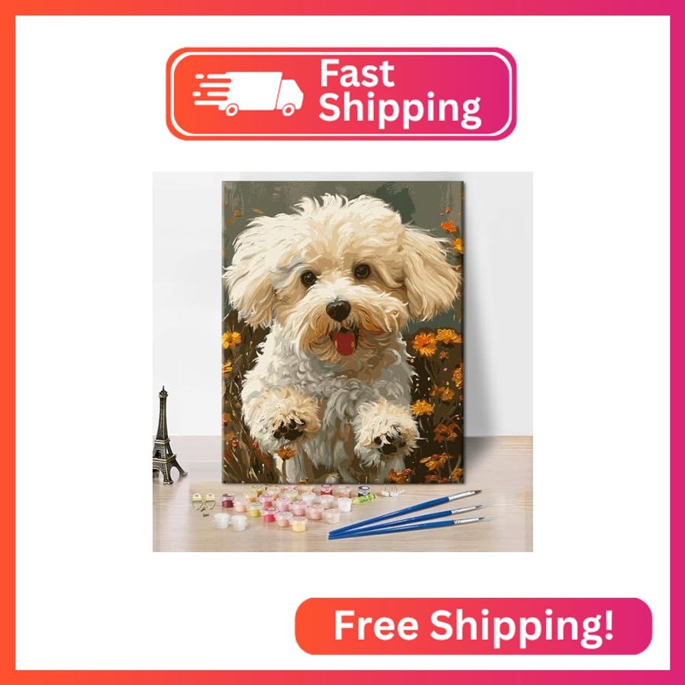 Rebotipy Animals Paint by Numbers Modern Dogs Paint-by-Numbers Kits DIY Lovely A