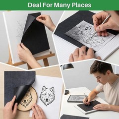 Carbon Paper for Tracing Transfer-Paper Pad, 30 Pcs Black Graphite Copy Paper fo