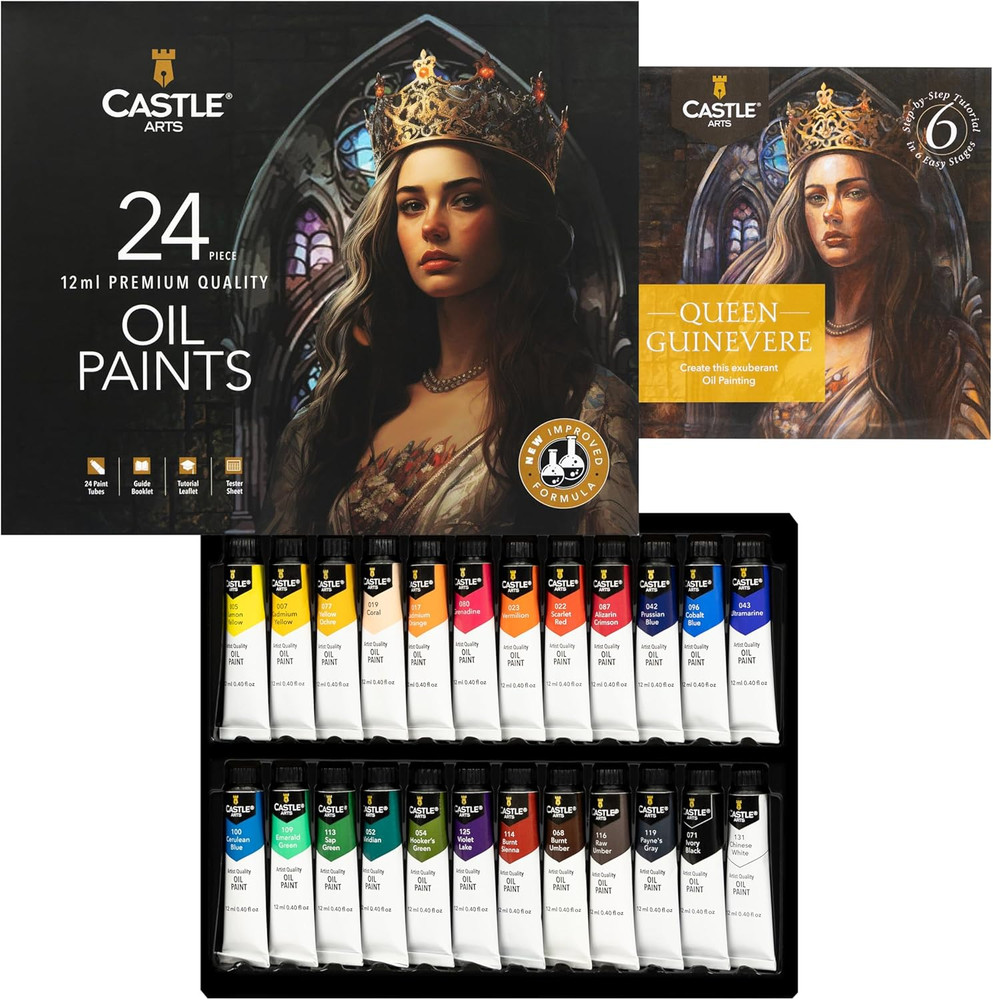 Castle Art Supplies 24 X 12ML Oil Paint Set | Great Value Set for Adult Artists,