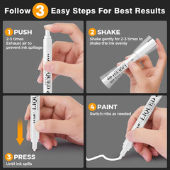 White Liquid Chalk Markers for Blackboard, Glass – [Wet Wipe No Residue] 8 Pack-