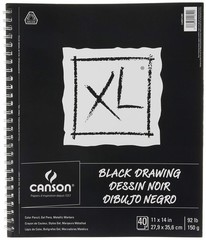 XL Series Drawing Paper, Black, Wirebound Pad, 11×14 inches, 40 Sheets (92lb/…