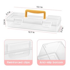 Vowcarol 2 Pack Paint Brush Case – 13 x 3.5 x 2.25 inches, Transparent