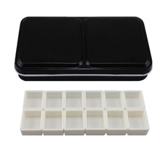 Honbay 12-Color Travel Artist Watercolor Tins Palette Paint Case with Black