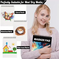 60 Sheets Marker Paper Pad, A4(8.3″X11.7″) Alcohol Marker Paper Sketch Pad, 120L