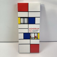 Mondrian Colored Pencils 10 Pencils Black White Blue Red Yellow Sealed
