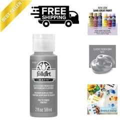 Artist-Quality 2 oz Acrylic Paint in Classic French Gray for Crafting Excellence