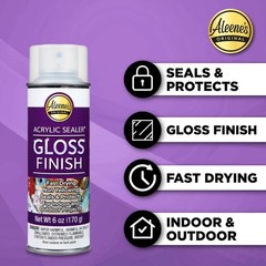 Spray Gloss Finish, 6 Oz Acrylic Sealer, Version, Clear – Gloss