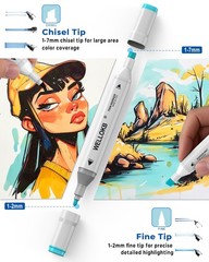 Alcohol Markers, 80 Colors Dual Art Colored Markers for Coloring Book, Painti…