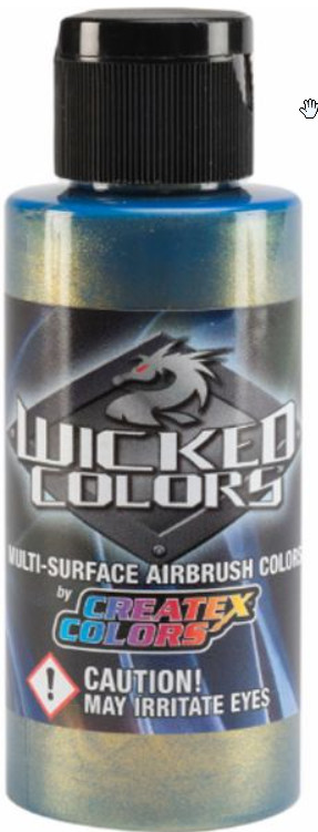 Createx Wicked Colors Wicked Metallic Fastback Green W353 2oz Airbrush Paint