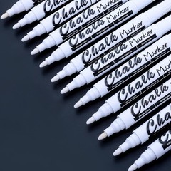 Volcanics White Liquid Chalk Markers 12 Pack for Glass Blackboard (White)
