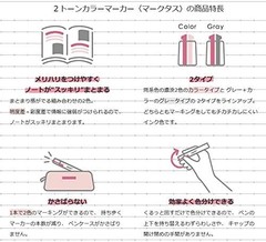 KOKUYO Highlighter 2 Tone Color Marker Markus Color Type 5 Pieces Set PM-MT100-5
