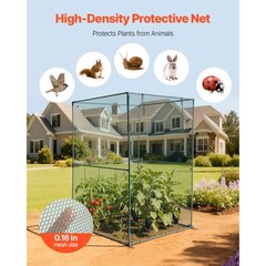 Tall Crop Cage Plant Protection Tent with Zippered Door, 3.9×3.9×5.9 ft