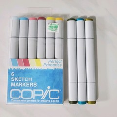 Copic Perfect Primaries Dual Tip Sketch Markers Set of 6 Plus 3 Additional