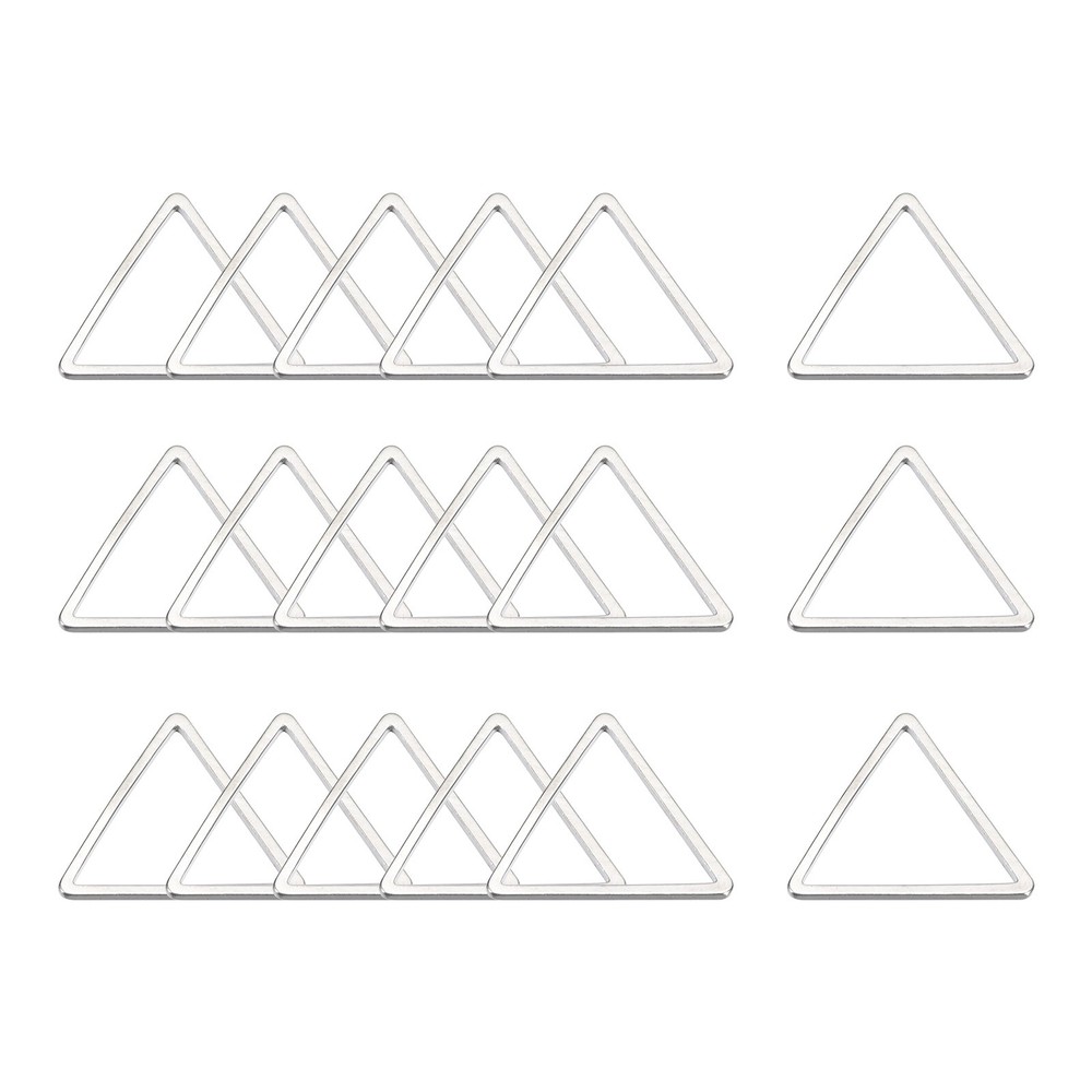 Triangle Earring Beading Hoop Hollow Frame Charm 15mm/ 0.6″ Silver Tone, 50pcs