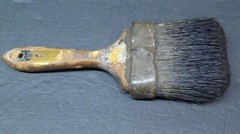 Vintage Large Paint Brush Wooden Handle Steampunk Horsehair Farmhouse