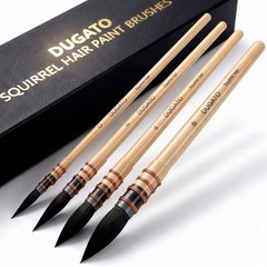 4 PCS 100% Real Squirrel Hair Watercolor Paint Brushes Set Mop Round Tip