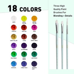 HIMI Gouache Paints Set, 18 Colors, 30g, jelly 1 Ounce (Pack of 18), Green