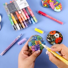 Acrylic Paint Pens Markers 18 Colors 0.7mm Extra Fine Tip Drawing Art Pens