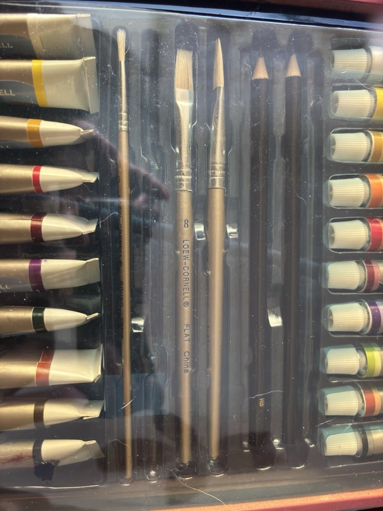 Loew Cornell Artist Acrylic Set 59 Pieces Paintbrushes Pencils Paints