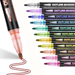 Double Line Markers in 36 Distinct Colors, Shimmer & Metallic Markers
