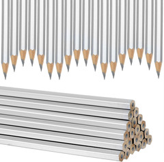 48 Pack Silver Streak Welders Pencil Metallic Marking Pencil Metal Pencils