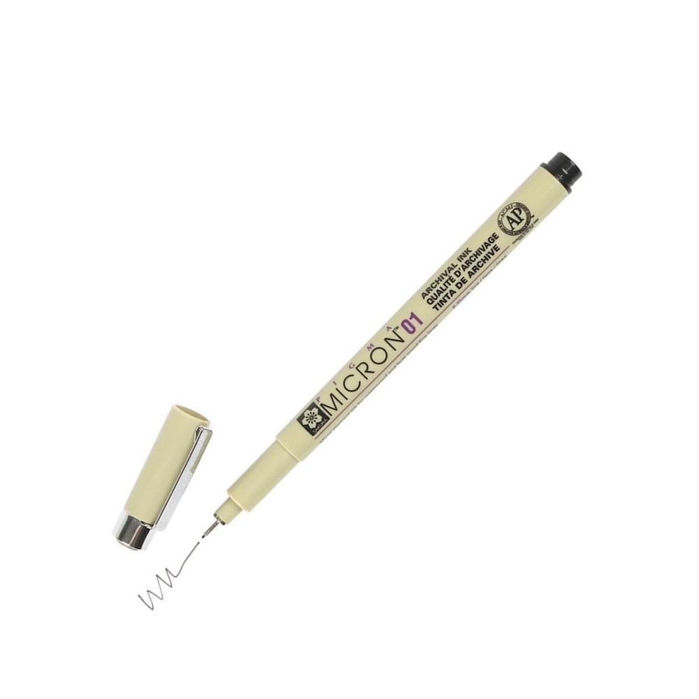 XSDK01-49 Sakura Pigma Micron 01 Marker Pen, 0.25mm Tip, Black, Pack of 1