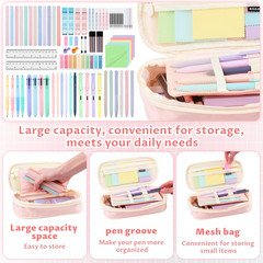 80Pcs Aesthetic School Supplies with Cute Pencil Case, 12 Pastel Highlighters, 4