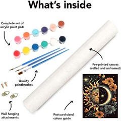 Sun And Moon Paint By Numbers Kit Celestial Sun Moon Mystic Sky Full Drill