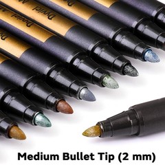 Metallic Marker Pens – Set of 10 Medium Point Metallic Markers for Rock Paint…