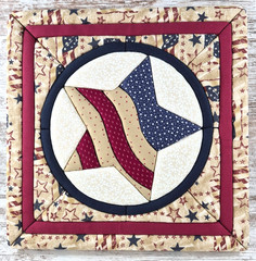 Patriotic Themed Star and Stripes Framed Quilted Puffed 3D Canvas Art