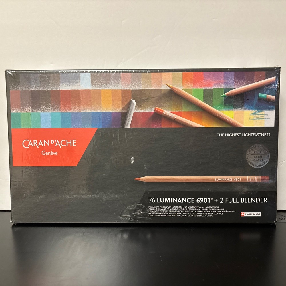 Caran D’ Ache Luminance 6901 Set 76 + 2 FULL BLENDER BRAND NEW See Photos
