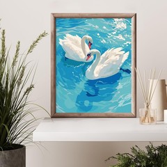 Paint by Numbers Kit for Adults Beginner, Pure Swan Easy Adult Paint by Number