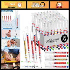 80 Pcs Waterproof Deep Hole Marker Pens for Woodworking & Construction – Colorfu