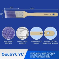 1.5″ Angle Paint Brushes 4 Piece Set Paint Brushes for Walls Painting
