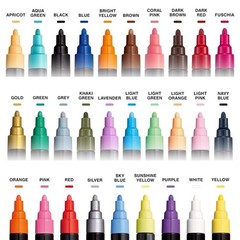 29 Color Paint Marker Set Non-toxic Reversible Tips Art Supplies Medium Point US