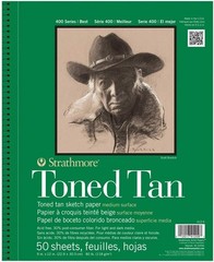 400 Series Toned Tan Sketch Pad – 9×12 Inches, 50 Artist-Recommended Sheets