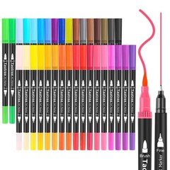 36 Colors Dual Tip Art Marker Pens Adult Coloring Book Artist Fine Brush Draw