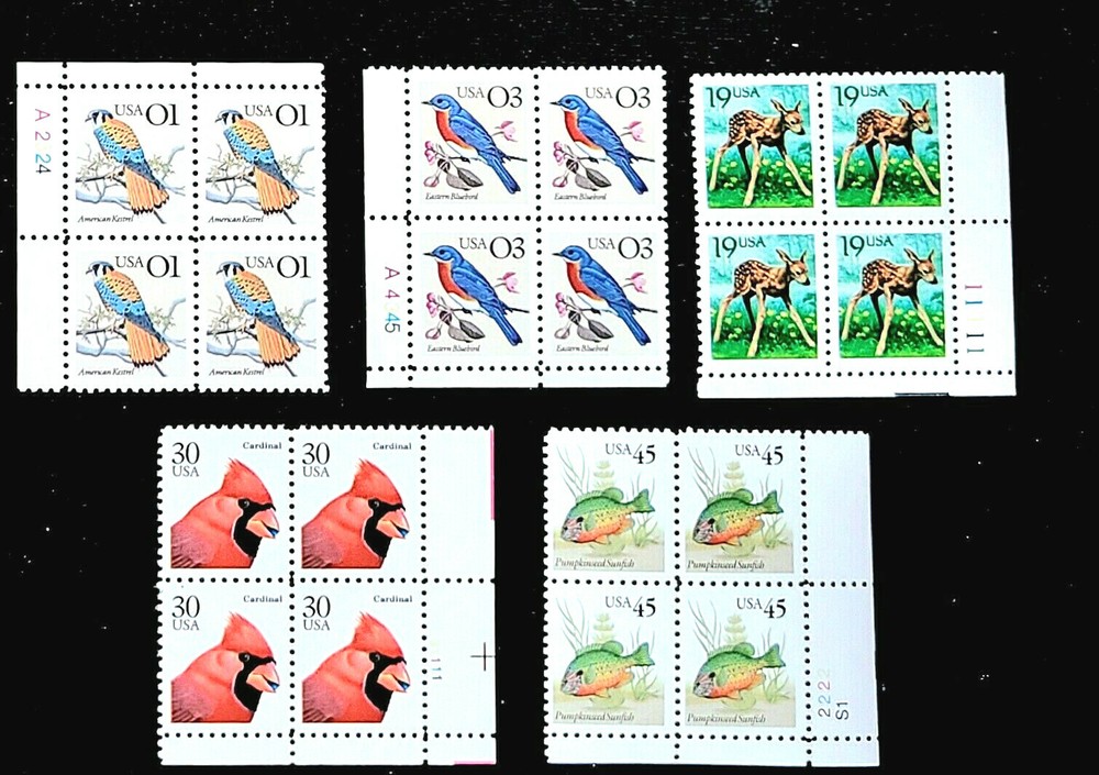 1990s Choice of Plate Blocks 2476 2477 2478 2479 2480 2481 MHN US! Flora Fauna!