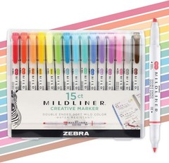 Mildliner Dual-Tip Highlighter Marker Set, Broad and Fine Point Tips, No Blee…