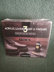 Acrylic Leather Paint Set, Magicfly Black and Glow Green Paint & Finisher