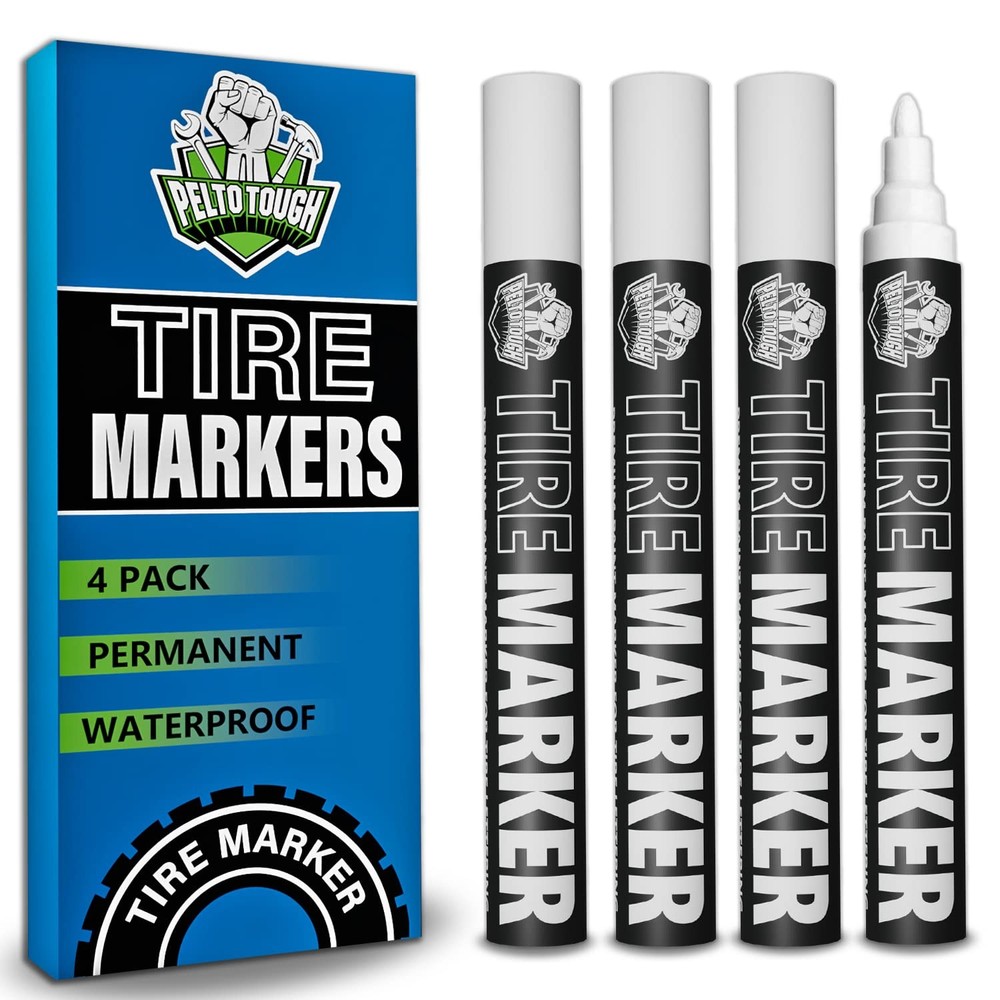 White tire Paint Marker for Car Tire Lettering – 4 1 Count (Pack of 4),
