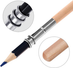 12 Pieces Wooden Pencil Extenders Art Pencil Lengthener Crayon Extension with Al
