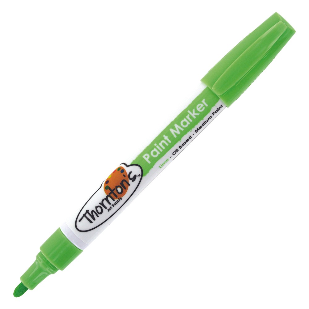 Thornton’s Art Supply Oil-Based Paint Marker, Medium Point, Lime Green Ink