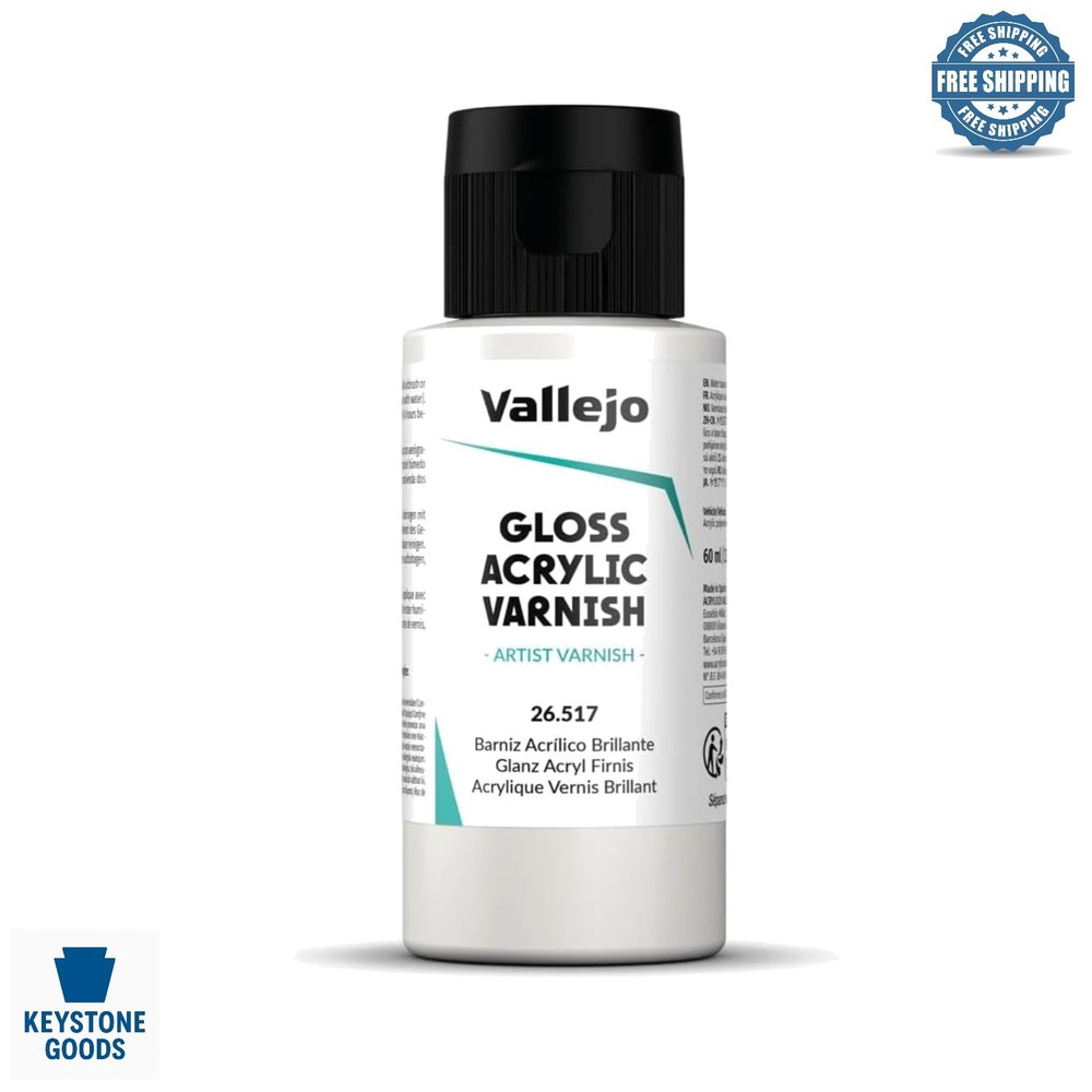 60ml Glossy Acrylic Varnish – Scratch & UV Resistant for Indoor & Outdoor Sur…